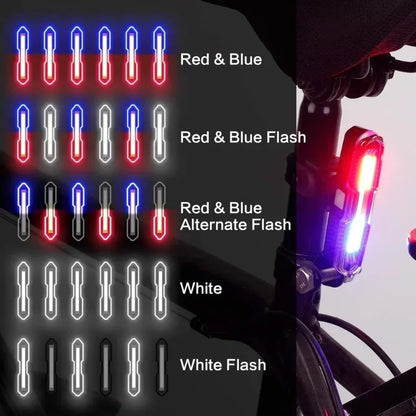 Bicycle Tail Light USB Rechargeable Bike Taillight Solar Power Long Endurance Cycling Rear Lamp Bright Mtb Warning Flashlight