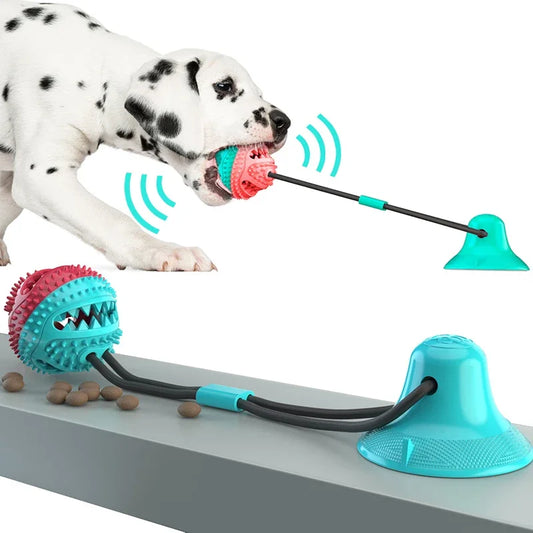 Large Dog Ball Toys Suction Cup Ropes Interactive Leaking Slow Feeder Chew Toy Toothing Clean Big Golden Retriever Pet Supplies