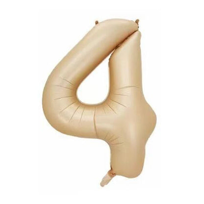 32/40inch Cream Caramel Big Number Foil Balloons 0 1 2 3 4 5 6 7 8 9 Balls White Color Wedding Birthday Party Decor Baby Shower