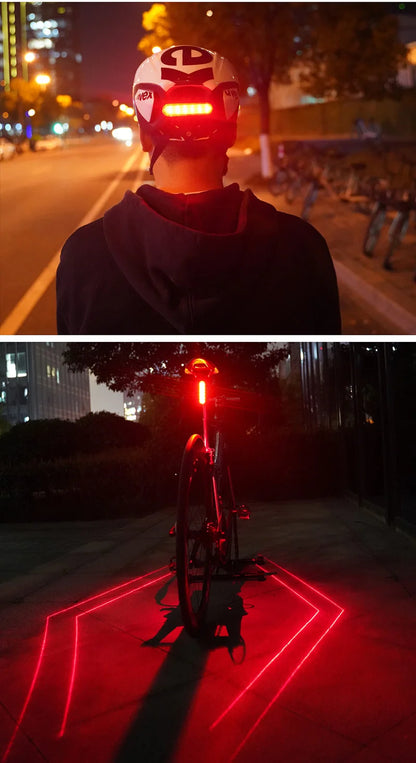 WEST BIKING Bike Taillight Laser Brake Sensing Rear Light IPX5 Waterproof USB Charging Bike Light MTB Road Bicycle Accessories