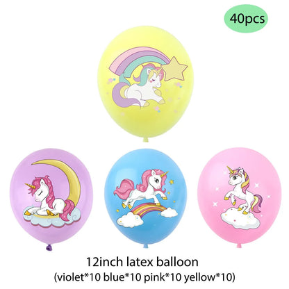 PTRATHY Unicorn Balloons Party Supplies Latex Balloon Kids Cartoon Animal Horse Float Globe Baby Shower Birthday Party Decors