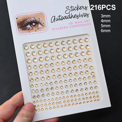 1Pcs Face Diamond Gem Sticker 5D Colorful Rhinestone Tattoo Eyeshadow Stickers fo Festival Nail Body Makeup Bling Jewel DIY Deco