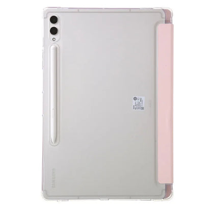For Samsung Tab S9 Plus Case 12.4" Acrylic Clear Hard Back Stand Smart Cover For Galaxy Tab S9 FE S10 Plus Case With Pen Holder