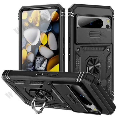 Case For Google Pixel 9 8 Pro 8 6 Pro 8A 7A  Google Pixel 9 Pro XL Heavy Duty With Camera 360 Degree Kickstand Cover