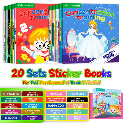 Children's Sticker Book Early Education Cartoon Animal Cognitive Puzzle Sticker Toys Educational Montessori Toys for Kids 3-6