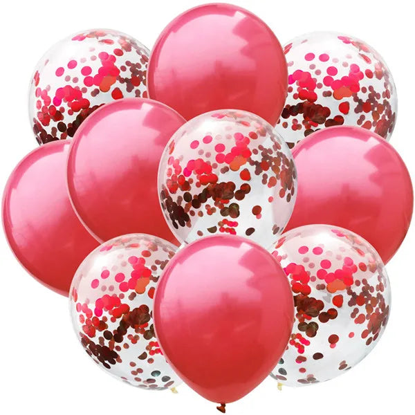 12inch 10pcs Mix Blue Rose Gold Confetti Latex Balloon colorful Baby Shower Wedding Birthday Party Decor Clear Balloons kids toy