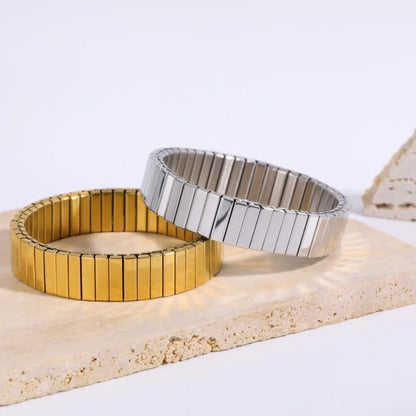 Titanium Steel Elastic Bracelet for Women.Heart Shape.1Pcs.Gold Plated Punk Jewelry.Hip Hop. New Design