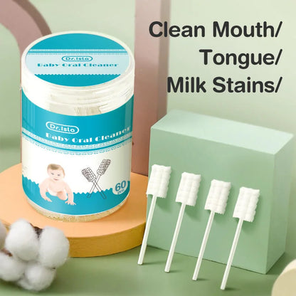 Dr.isla 60pcs Baby Oral Cleaning Stick Disposable Cleaner Milk Teeth Gauze Toothbrush Baby Tongue Washing For Newborn Oral Care