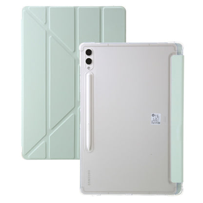 For Samsung Tab S9 Plus Case 12.4" Acrylic Clear Hard Back Stand Smart Cover For Galaxy Tab S9 FE S10 Plus Case With Pen Holder