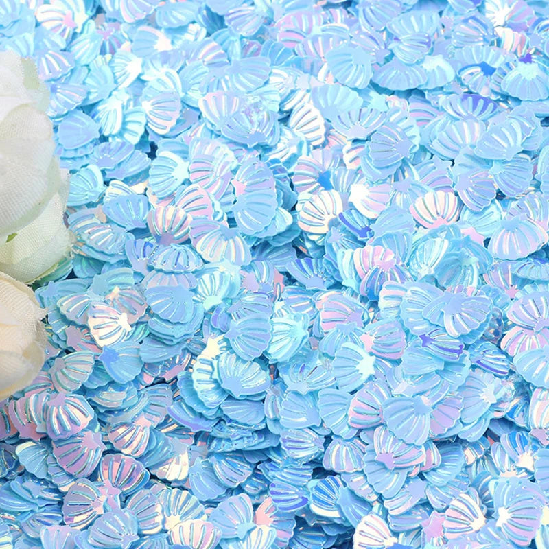 15g/Pack Iridescent Shining Shell Confetti Glitter DIY Supplies Baby Shower Girls Mermaid Birthday Party Decorations DIY Favors