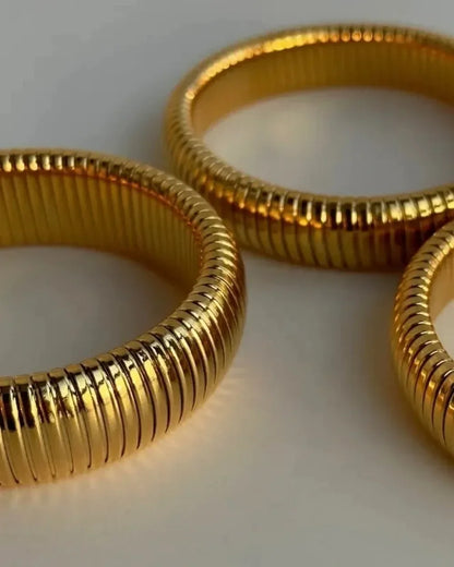 Stainless Steel Texture Flex Snake Chain Cuff Bracelet 18k Gold Plated Wide Bracelet Bangle Fashion Jewelry Women Gifts