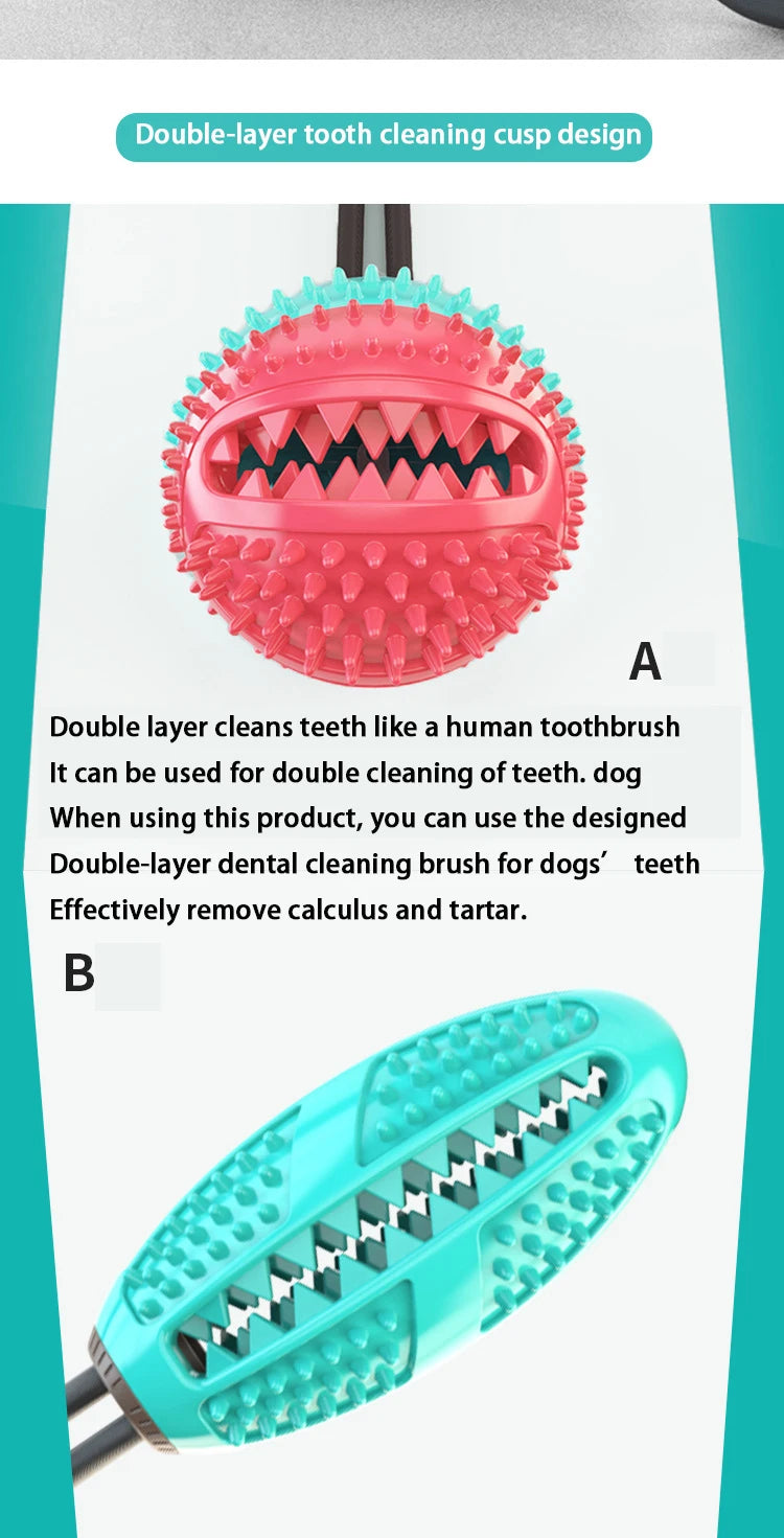 Interactive Suction Cup Dog Toy Large Dog Ball Toys Suction Cup Ropes Interactive Leaking Slow Feeder Chew Toy Toothing Clean
