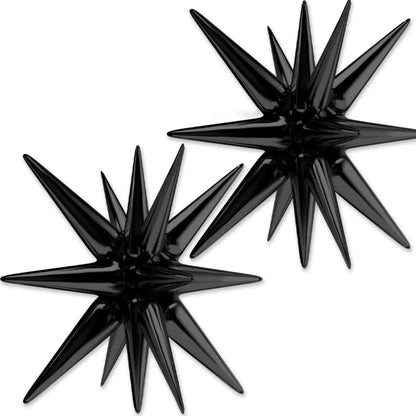 2Pcs 4D Star Foil Balloons One-Piece 14-Pointed Star Explosion Balloons 22inch Balloons Christmas Birthday Wedding Party Decor