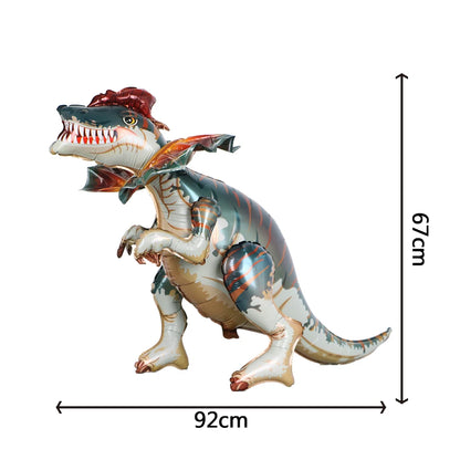 1pcs Large 4D Dinosaur Foil Balloons Jungle Animal Baby Boys Birthday Party Decors Jurassic Standind Dragon Kids Toys Air Globos