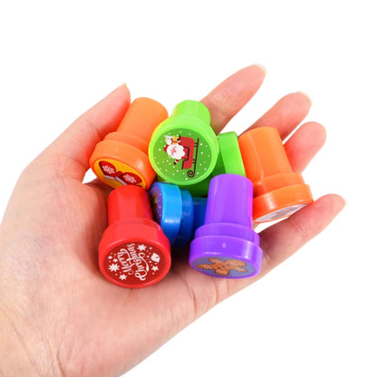 10pcs Cartoon Animal Unicorn Self-ink Stamps Toy Kids Birthday Party Favors Goodie Bag Pinata Fillers Boy Girl Christmas Gift