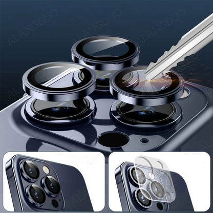 For iPhone 16 15 Pro Max Camera Protector Metal Lens Ring Glass For iPhone 14 15 Plus 15Pro Max 15 pro Lens Glass Cover