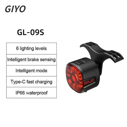 Smart Brake Bicycle Rear Light Auto on/Off Stop Signal Brake Road Bike LED Taillight Type-C Charge MTB Cycling Safety Flash Lamp