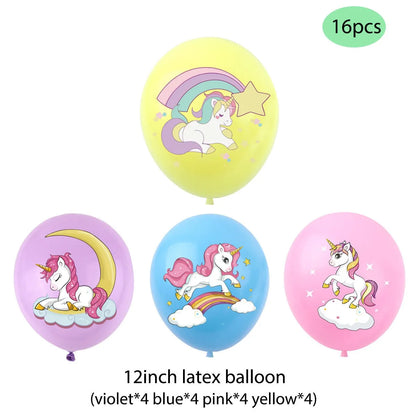 PTRATHY Unicorn Balloons Party Supplies Latex Balloon Kids Cartoon Animal Horse Float Globe Baby Shower Birthday Party Decors