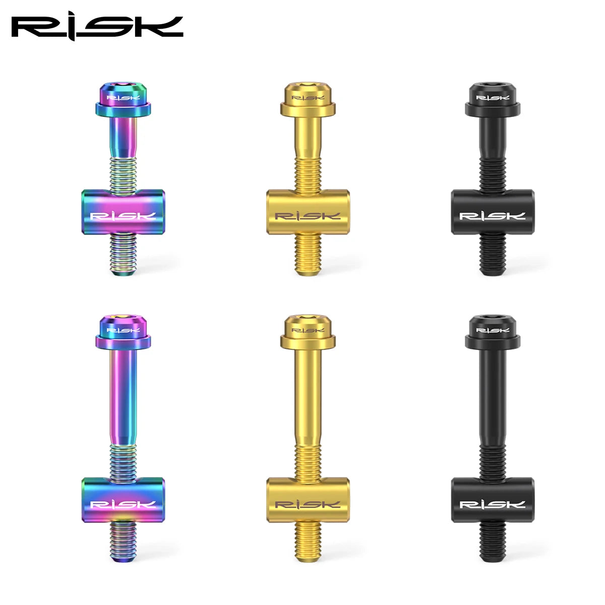 Risk 2pcs M5*30/40mm Titanium alloy Bicycle Seat Post Fixing Bolts MTB Road bike Seatpost Saddle Fixed Screws