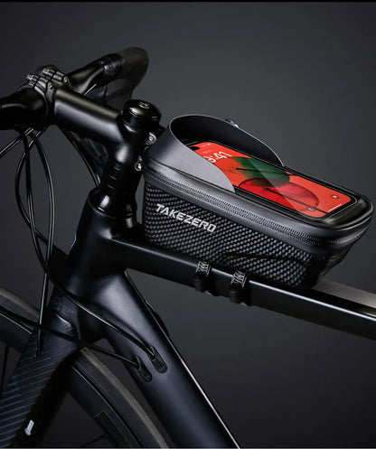 TAKEZERO A2X Mountain Bike EVA Hard Shell Bicycle Bag - Quick-Release Front Bar Bag for Handlebar Mount, Cycling Equipment