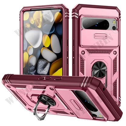 Case For Google Pixel 9 8 Pro 8 6 Pro 8A 7A  Google Pixel 9 Pro XL Heavy Duty With Camera 360 Degree Kickstand Cover