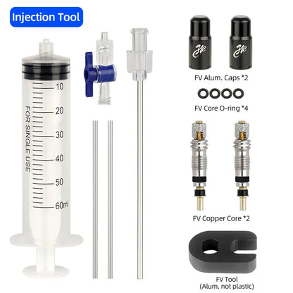 MTB Road Bike Tubeless Tire Liquid Injection Tool 60ml Tyre Sealant Syringe Bicycle Accessories  Valve Core Removal Tool Optiona