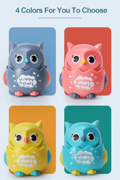 Kids Classic Wind Up Interactive Owl Shaped Press Mechanical Sliding Toys  Toys for Boys Girls Birthday Xmas Gift
