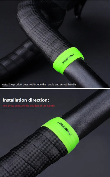2pcs Silicone Anti-skip Bicycle Handlebar Tape plug Fixed Ring Road Bike Shift Handle Protection Cover Non-Slip Cycling Accessor