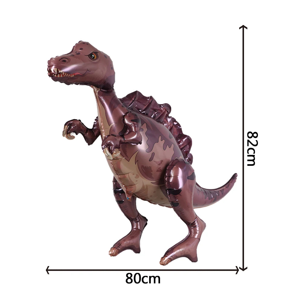 1pcs Large 4D Dinosaur Foil Balloons Jungle Animal Baby Boys Birthday Party Decors Jurassic Standind Dragon Kids Toys Air Globos