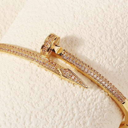 Copper With Zirconium Opening Female Simple Trendy Bracelet Women's Stainless Steel Jewelry Luxury Gifts for Girlfriends