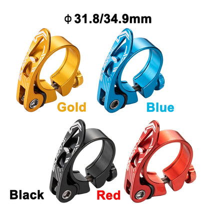 BOLANY MTB Bike Seatpost Clamp Quick Releas Ultralight Aluminium Alloy Bicycle Seat Post Mount 31.8mm 34.9mm Cycling Accessories