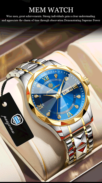PAAZOMU Luxury Men Watches Business Top Brand Man Wristwatch Waterproof Luminous Date Week Quartz Men's Watch High Quality+Box