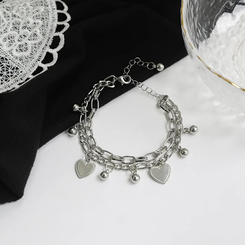 1PC Women's Fashion Trend Multi layered Steel Ball Bean Love Bracelet Travel, Date, Banquet, Party, Festival Dressing Gifts-2061