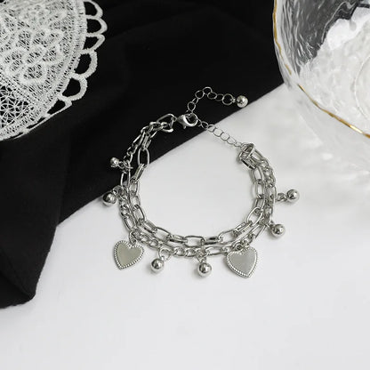 1PC Women's Fashion Trend Multi layered Steel Ball Bean Love Bracelet Travel, Date, Banquet, Party, Festival Dressing Gifts-2061