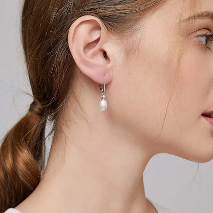 Aesthetic Oval Imitation Pearl Drop Earrings for Women Elegant Charms Wedding Bridal Jewelry Versatile Daily Accessories