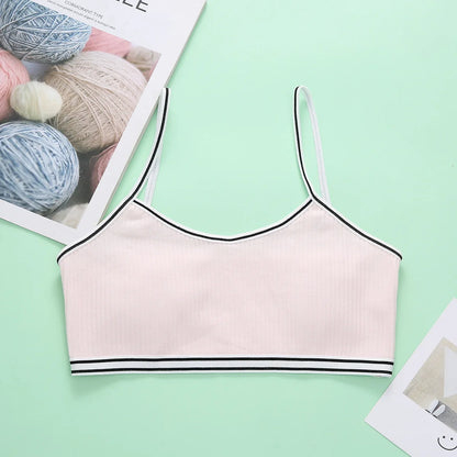 4 Pcs/Lot Children Breast Care Wireless Girls Bra 8-16 Years Hipster Cotton Teens Girl Teenage Underwear Kids Sports Vest