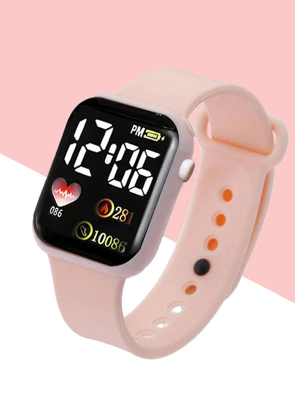 1pcs Ladies Love Pink Silicone LED Electronic Watch +1pcs Unicorn Crystal Bracelet Set for MOTHER'S Day Exclusive Gift