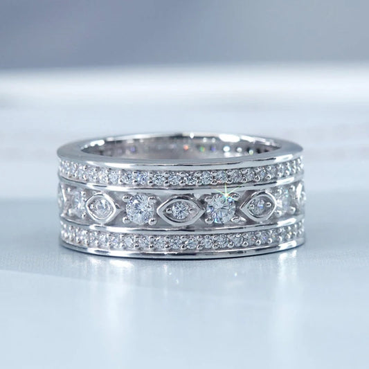 Hot Fashion Wedding Rings for Women Modern Design Sparkling Cubic Zircon Crystal Rings Luxury Silver Color Female Jewelry
