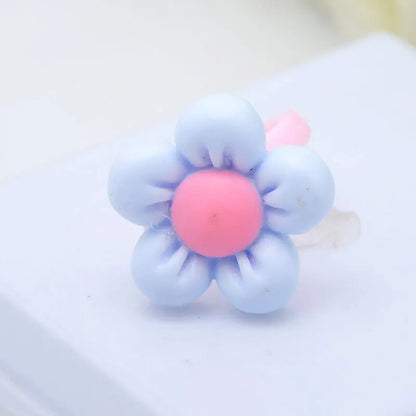 36Pcs Kids Cute Rings Resin Cartoon Jewelry Flower Shape Adjustable Ring Set Creative Accessories Girl Gifts