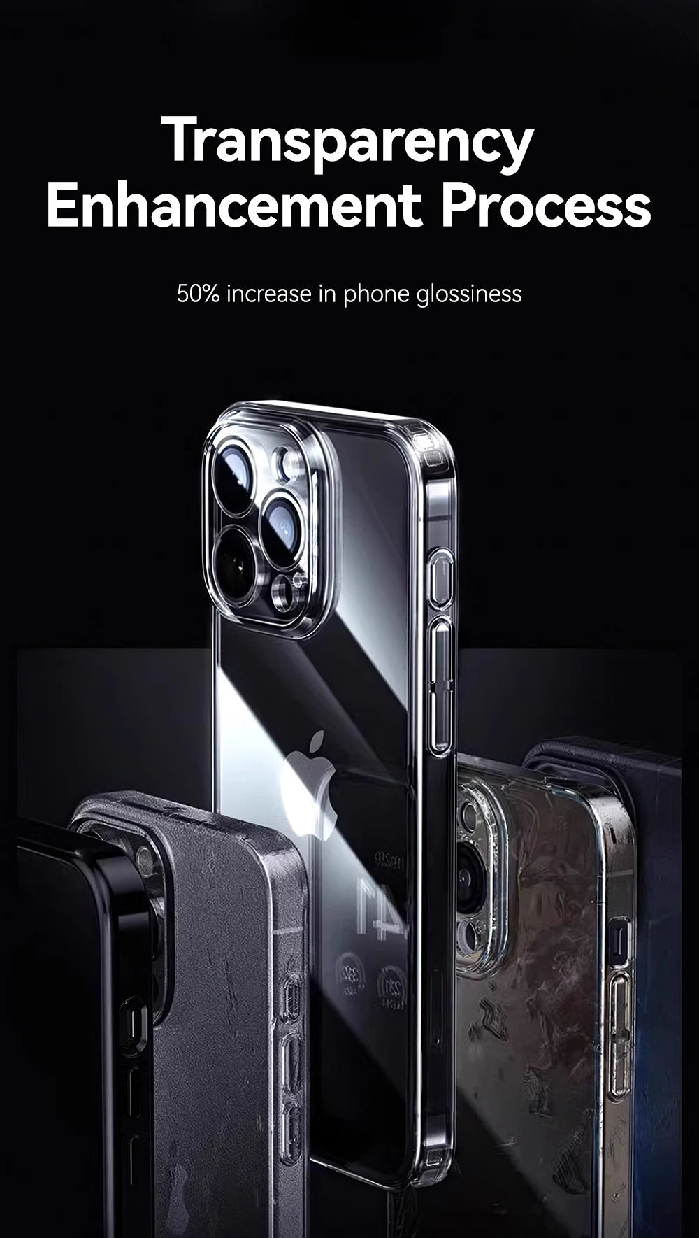 Joyroom Case For iPhone 16 Pro Max Anti-drop Transparent Cover For iPhone 16 15 14  Pro Max Shockproof Case With Len Protection