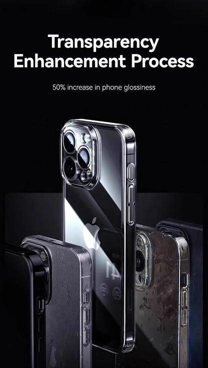 Joyroom Case For iPhone 16 Pro Max Anti-drop Transparent Cover For iPhone 16 15 14  Pro Max Shockproof Case With Len Protection