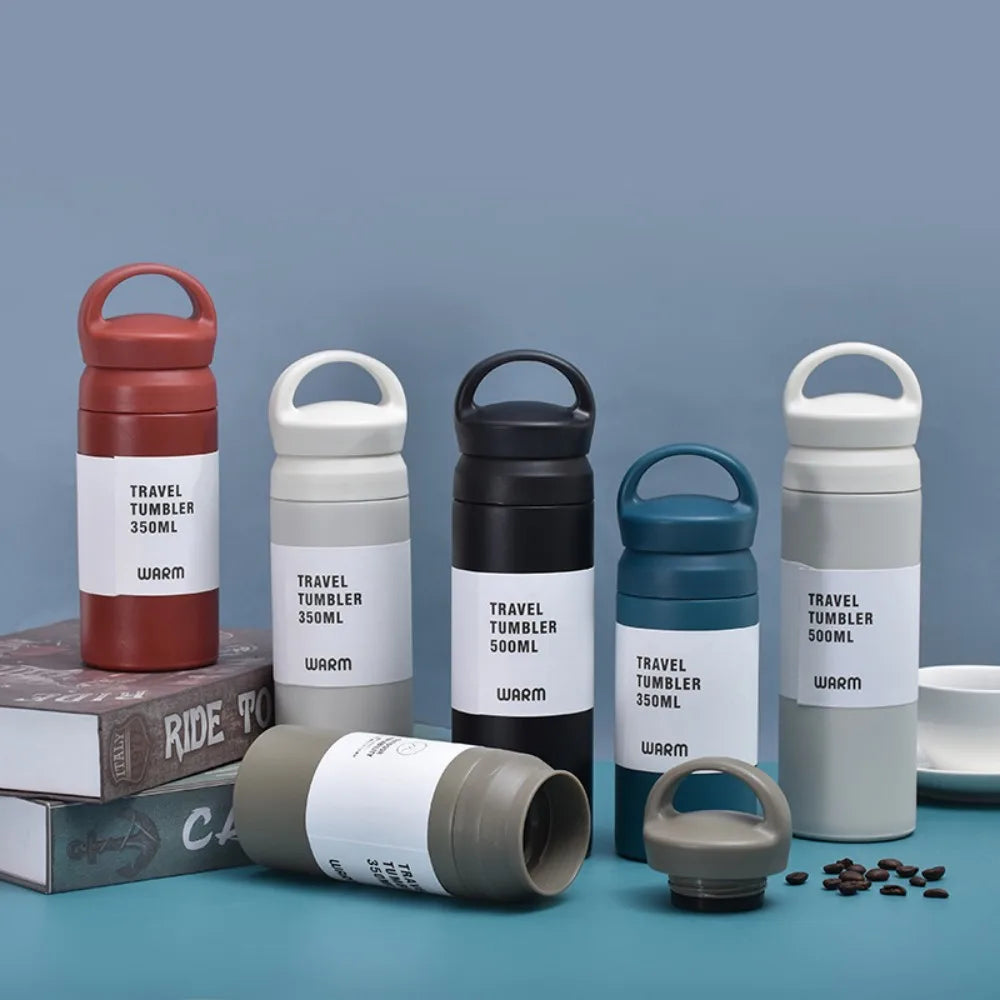 New 350ml 480ml Steel Water Thermos Cup Cute Tumbler Portable Insulated Vacuum Flask