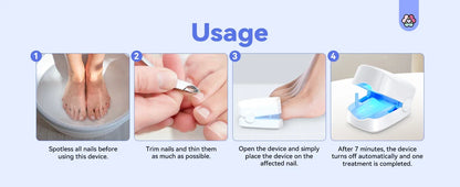 Nail Fungus Treatment LED Laser Device for Cleaning Onychomycosis USB Charge 905nm Infrared Light 470nm Blue Light Nail Salon