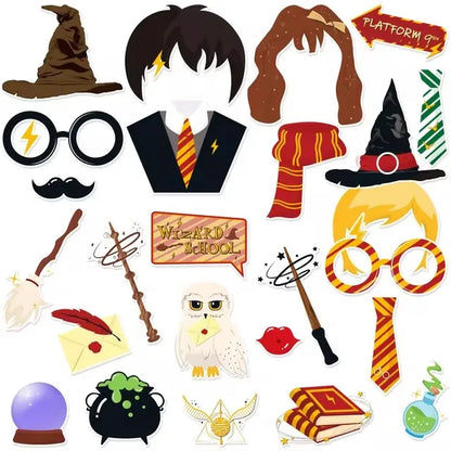 Hot Magic Academy Birthday Party Supply Disposable Banner Cake Topper Hanging Flag Harries Balloons Set Birthday Decoration
