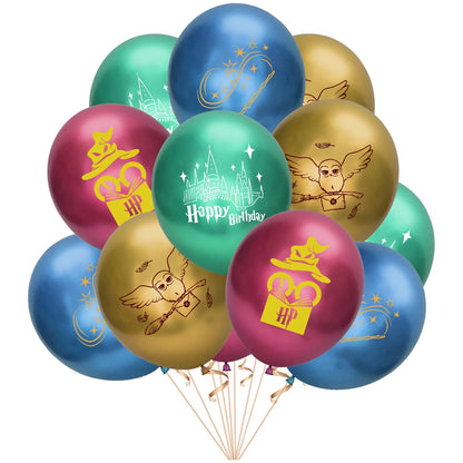 Hot Magic Academy Birthday Party Supply Disposable Banner Cake Topper Hanging Flag Harries Balloons Set Birthday Decoration