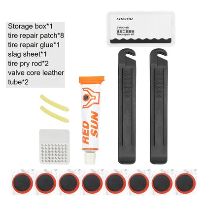 Bicycle tire repair kit 15pcs Cycling Inner Tube Puncture Patch Kits with repair patch Glue tire repair Bicycle accessories