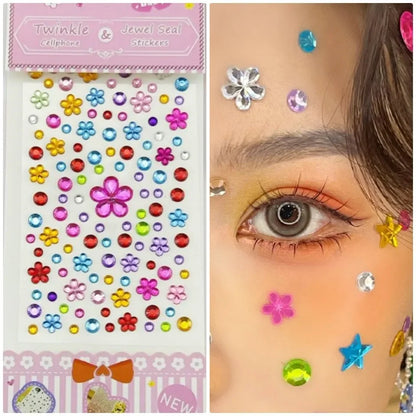 Glitter Face Stickers for Children Rhinestones for Eyes Face Diamonds Bright Stickers Festival Makeup Jewels Stickers ZS006