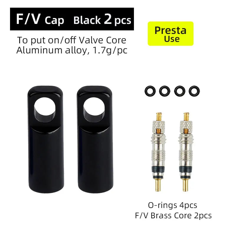 Deemount 2 in 1 Presta Caps F/V Valve Core Overhaul Install Tool CNC Anodized Alloy Light Weight Bicycle Valve Nipple 10/4/2PCS