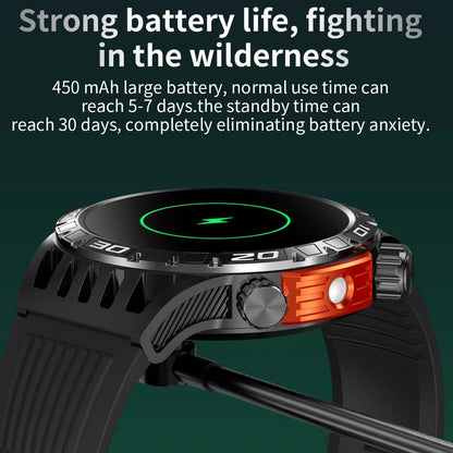 Outdoor Military Smart Watch Men's With LED lighting Bluetooth Call Smartwatch 3ATM IP68 Waterproof Compass Sports Fitness Watch