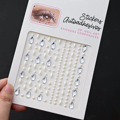 1Pcs Face Diamond Gem Sticker 5D Colorful Rhinestone Tattoo Eyeshadow Stickers fo Festival Nail Body Makeup Bling Jewel DIY Deco